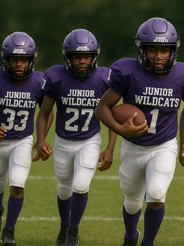 Jr wildcats boys football action